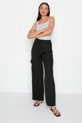 Tall Black Wide Leg High Waisted Cargo Pants