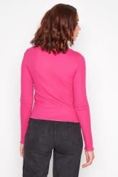 Tall Women's Hot Pink Lettuce Hem Top | Long Tall Sally 3