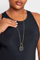 Gold Mixed Disc Long Necklace 1