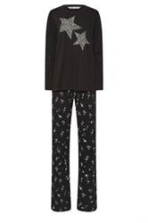 LTS Tall Black Star Graphic Wide Leg Pyjama Set | Long Tall Sally 5