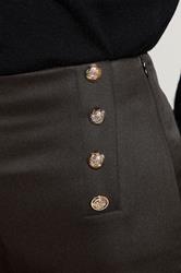 LTS Tall Black Military Button Detail Trousers | Long Tall Sally 4