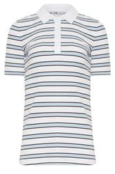 LTS Tall White & Blue Stripe Polo Top