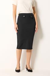 LTS Tall Women's Black Button Detail Midi Skirt | Long Tall Sally 2