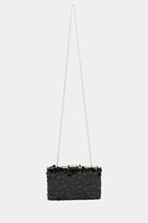 Black Mixed Sequin Clutch Bag | Yours Clothing 4