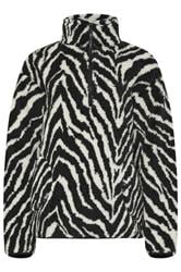 LTS Tall Black Zebra Half Zip Fleece Jacket | Long Tall Sally 1