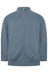 BadRhino Big & Tall Blue Knitted Borg Zip Up
