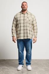 BadRhino Big & Tall Brown Checked Long Sleeve Shirt | BadRhino 2