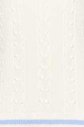 LTS Tall Women's White Contrast Stripe Knitted Vest Top | Long Tall Sally 5