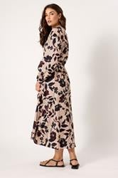LTS Tall Coral Pink Floral Print Tea Dress | Long Tall Sally 3