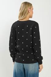 LTS Tall Women's Black & White Polka Dot Cardigan | Long Tall Sally 3