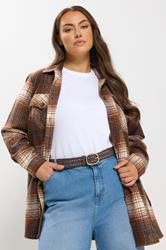 Brown Faux Suede Stitch Detail Belt | Yours Clothing 1