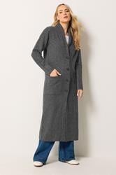 LTS Tall Grey Button Knitted Coatigan | Long Tall Sally 1