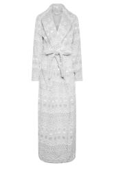LTS Tall Womens Grey Fairisle Shawl Dressing Gown | Long Tall Sally 5