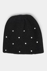 Black Diamante Beanie | Yours Clothing 1