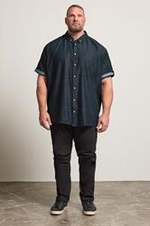 BadRhino Big & Tall Navy Blue Cotton Slub Shirt | BadRhino 3