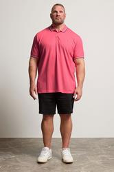 BadRhino Big & Tall Pink Tipped Polo Shirt 2