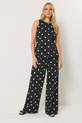 LTS Tall Women's Black Polka Dot Print Vest Top | Long Tall Sally 1