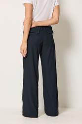 LTS Tall Women's Navy Blue Pleated Wide Leg Trousers | Long Tall Sally 2