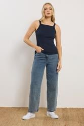 LTS Tall 2 PACK Women's Navy Blue & Brown High Neck Vest Tops | Long Tall Sally 4