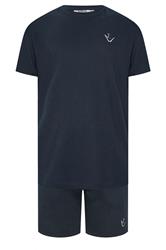 IronRhino Big & Tall Navy Blue 'Rest Day' T-Shirt & Short Set | BadRhino 1