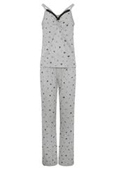 LTS Tall Grey Heart Print Cotton Wide Leg Pyjama Set
