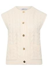 LTS Tall Women's Ivory White Cable Knit Button Vest Top | Long Tall Sally 1