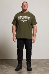 BadRhino Big & Tall Khaki Green Military Waffle Texture T-Shirt | BadRhino 4