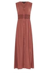 LTS Tall Rust Orange Shirred Waist Maxi Dress