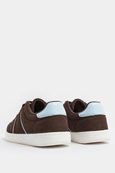 Chocolate Brown Panelled Trainers In Extra Wide EEE Fit | Yours Clothing 4