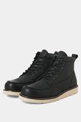 JACK & JONES Big & Tall Black Leather Toronto Boots