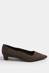 LTS Chocolate Brown Pointed Block Court Heel | Long Tall Sally 2