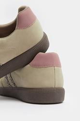Natural Brown Leopard Retro Stripe Trainers In Extra Wide EEE Fit | Yours Clothing 4