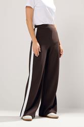 LTS Tall Brown Stripe Wide Leg Trousers | Long Tall Sally 2