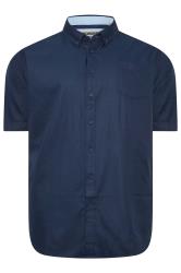 D555 Big & Tall Navy Blue Short Sleeve Oxford Shirt
