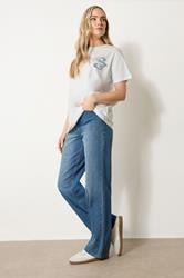 LTS Tall White Cotton 'Breakfast Club' Slogan T-Shirt | Long Tall Sally 2