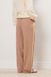 LTS Tall Coral Pink Contrast Stripe Wide Leg Trousers | Long Tall Sally 3