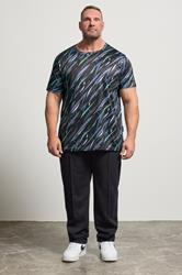 D555 Big & Tall Black Lightweight All Over Print T-Shirt | BadRhino 2