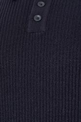 BadRhino Big & Tall Navy Blue Chunky Knit Collared Jumper | BadRhino 5