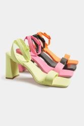 LTS Lemon Yellow Block Heel Sandal in Standard Fit | Long Tall Sally 6