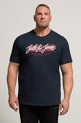 JACK & JONES Big & Tall Sky Captain Blue Urban T-Shirt | BadRhino 1