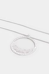Silver Tone Crescent Pendant Long Necklace | Yours Clothing 3
