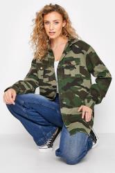 LTS Tall Women's Green Camo Utility Shacket | Long Tall Sally 1