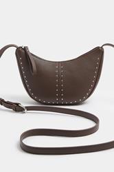 Brown Stud Detail Cross Body Bag | Yours Clothing 3