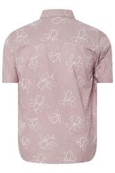 BadRhino Big & Tall Pink Linear Floral Slub Shirt | BadRhino 8