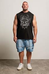 BadRhino Big & Tall Black Japanese Demon Graphic Vest Top | BadRhino 2