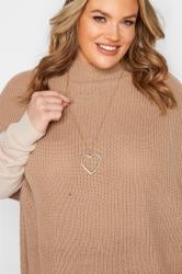 Plus Size Gold Tone Pearl Heart Pendant Necklace | Yours Clothing 1