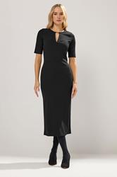 LTS Tall Black Keyhole Midi Dress | Long Tall Sally 1