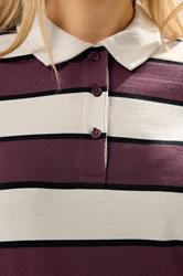 LTS Tall Ivory White Striped Jersey Polo Top | Long Tall Sally 4