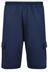 KAM Big & Tall Navy Blue Cargo Lounge Shorts