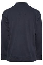 D555 Big & Tall Navy Blue Embroidery Quarter Zip Fleece | BadRhino 5